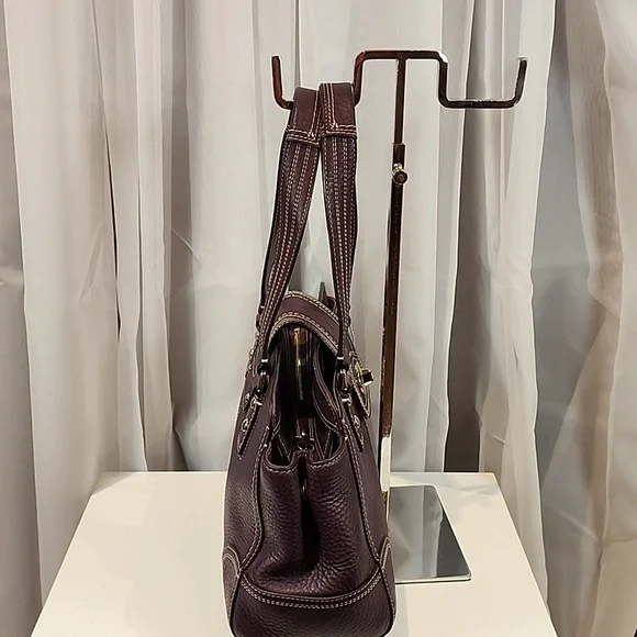 Coach Hamptons Purple Leather Satchel - Picture 7 of 12